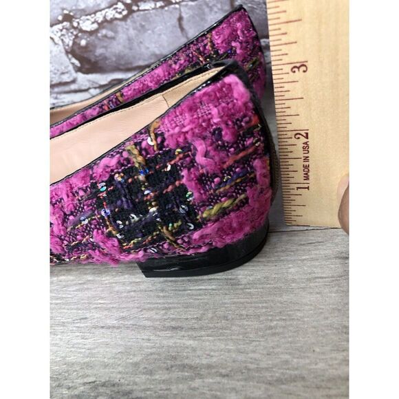 J. Crew K2904 Pink Fresh Berry Tweed Pointed Toe Flats Women’s Sz 7M US/38EU - Picture 9 of 16